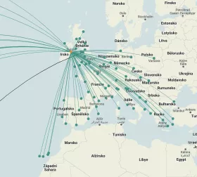 Mapa połączeń Aer Lingus