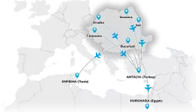 Fly lili - mapa dojazdu z Rumunii
