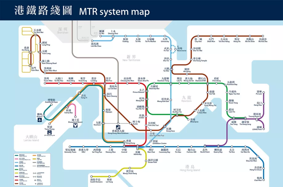 Mapa metra MTR