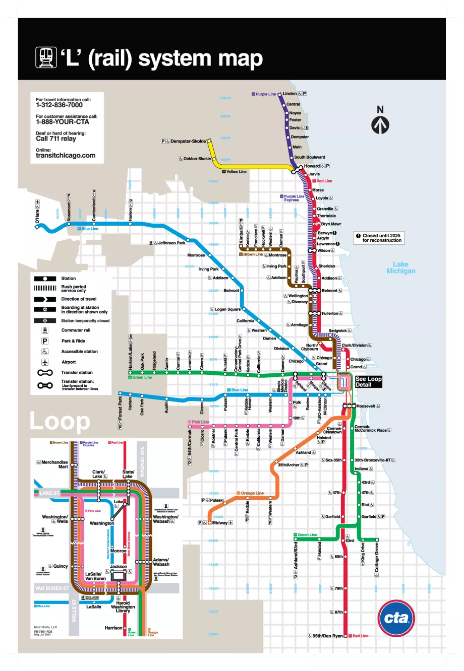 Mapa metra w Chicago