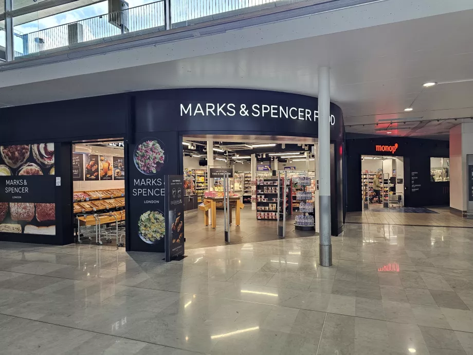 Supermarket, strefa publiczna, Terminal 2F (przyloty)