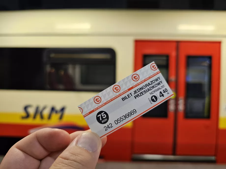 Bilet na pociągi, metro, tramwaje i autobusy Skm (do zaznaczenia w kasowniku)