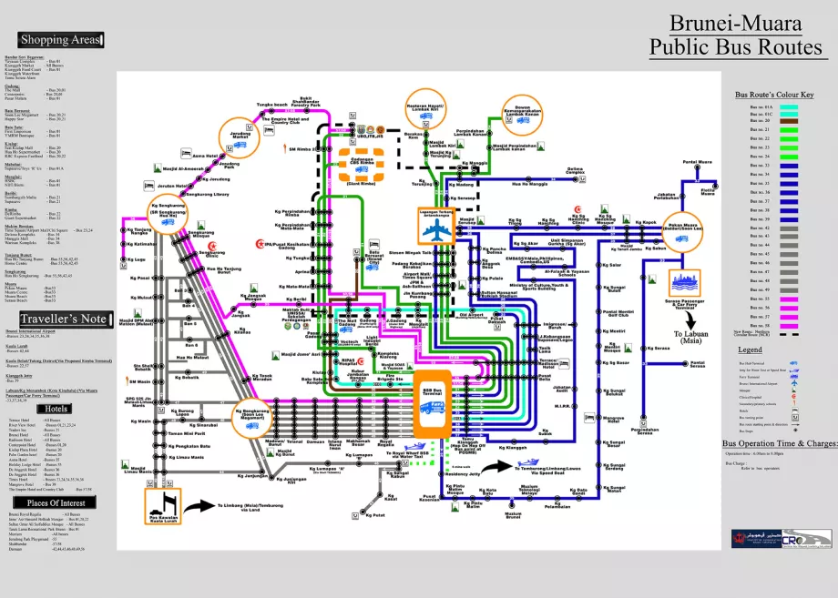 Mapa linii autobusowych