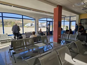 Strefa tranzytowa i pojedyncza bramka, lotnisko Leros