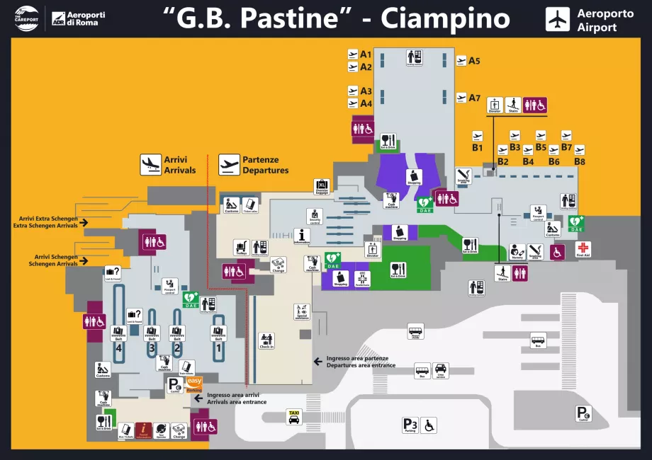 Mapa lotniska Ciampino