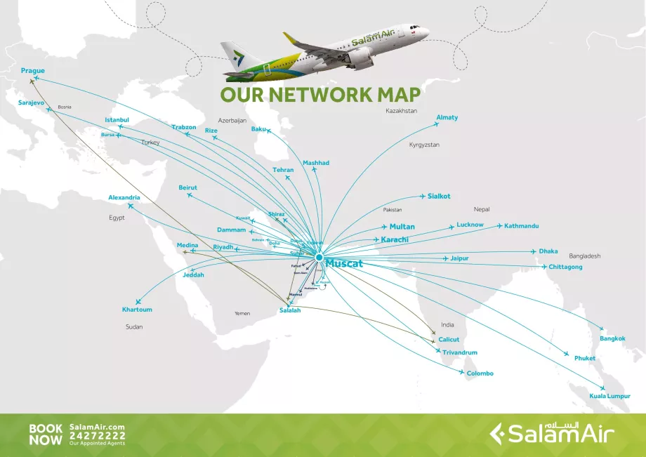 Mapa połączeń SalamAir