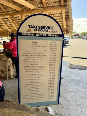 Cennik usług taksówkarskich z lotniska Punta Cana PUJ
