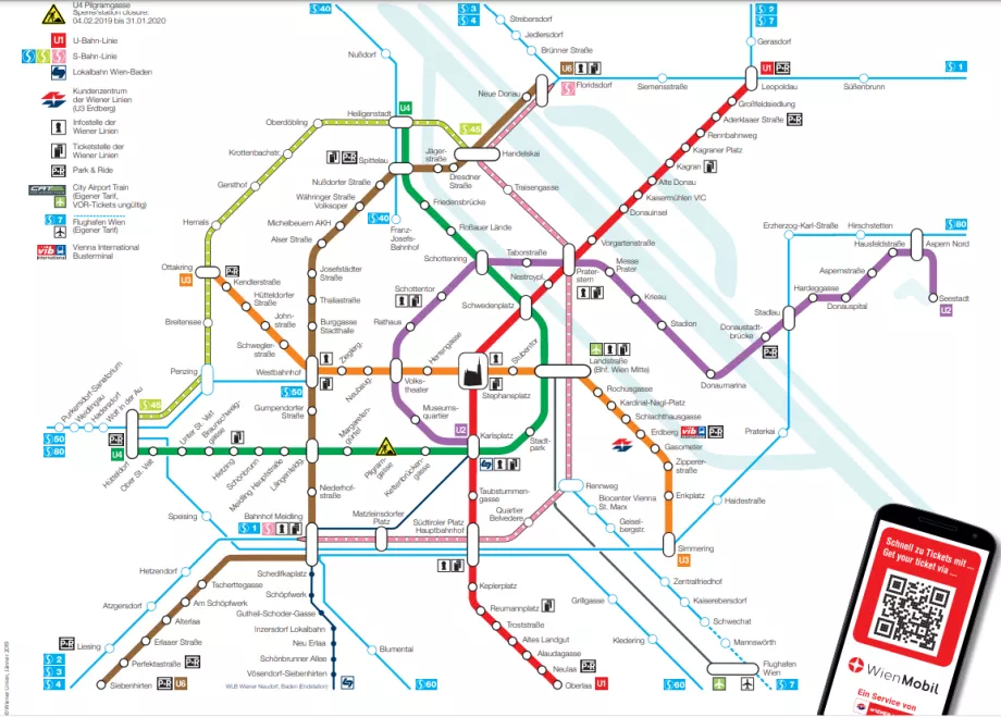 Mapa wiedeńskiego metra