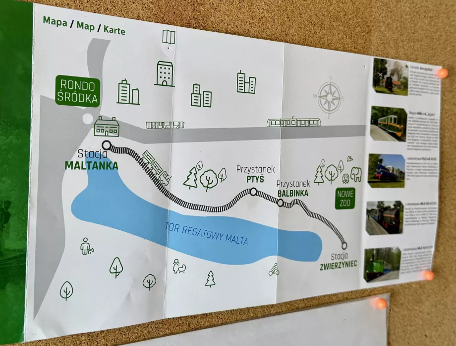 Mapa miniaturowej kolei Maltanka