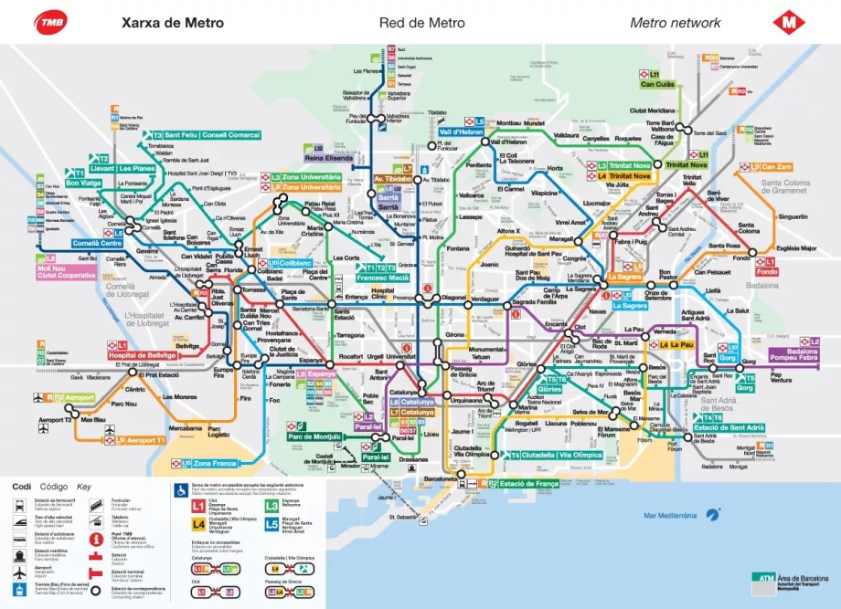 Mapa metra w Barcelonie