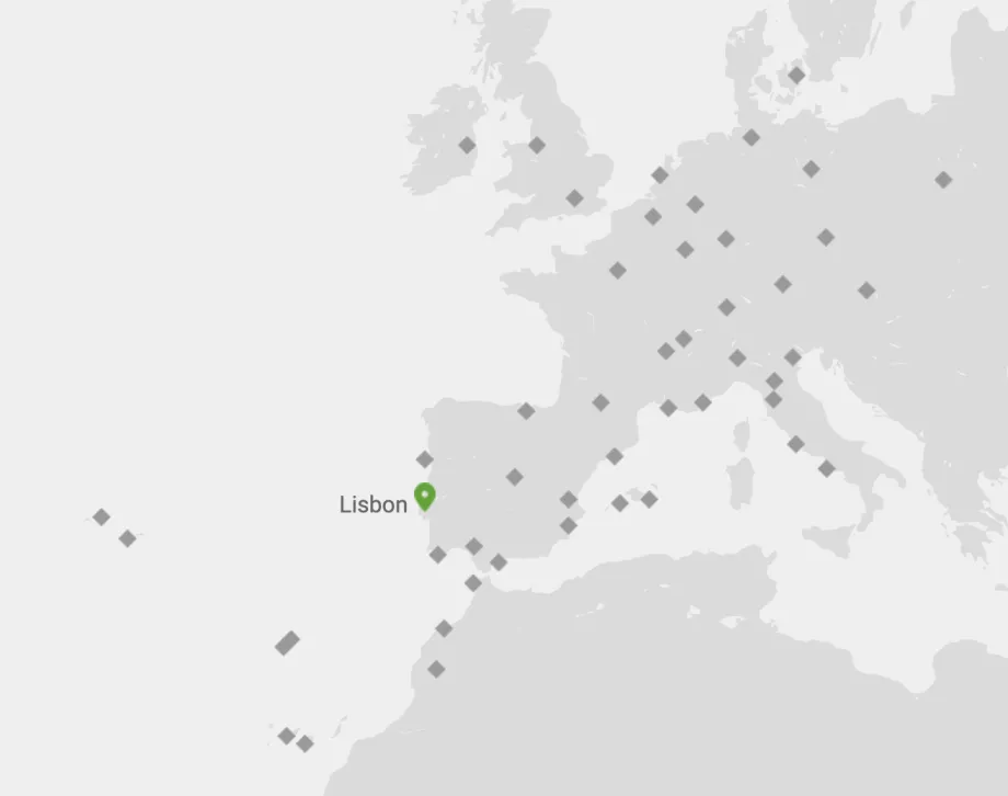 Mapa połączeń TAP Air Portugal