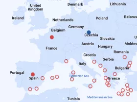 Mapa połączeń Czech Airlines