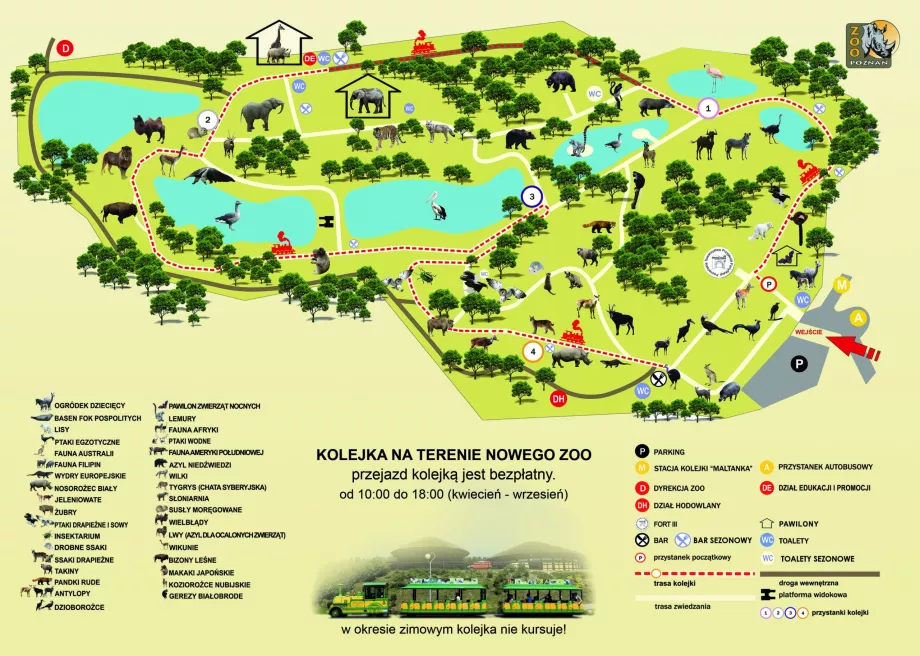 Mapa nowego zoo w Poznaniu